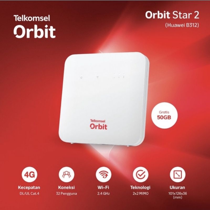 Huawei B312 Modem Wifi Home Router 4G Telkomsel Orbit Star 2