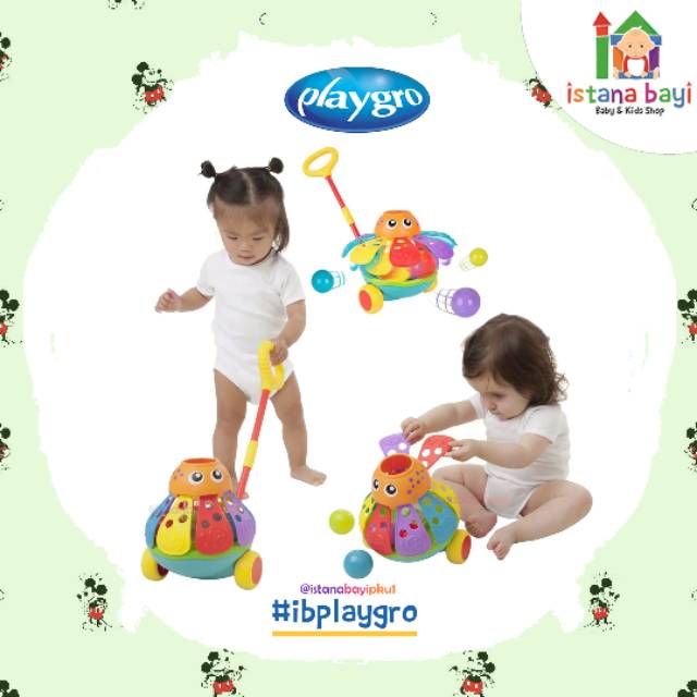 Playgro Pushalong Ball Popping Octopus - Mainan Bayi