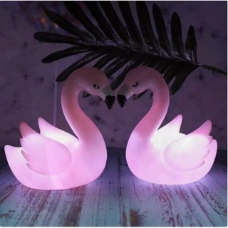 Cakep 2 Pcs Sepasang Flamingo Romantis  Dekorasi  Lampu 