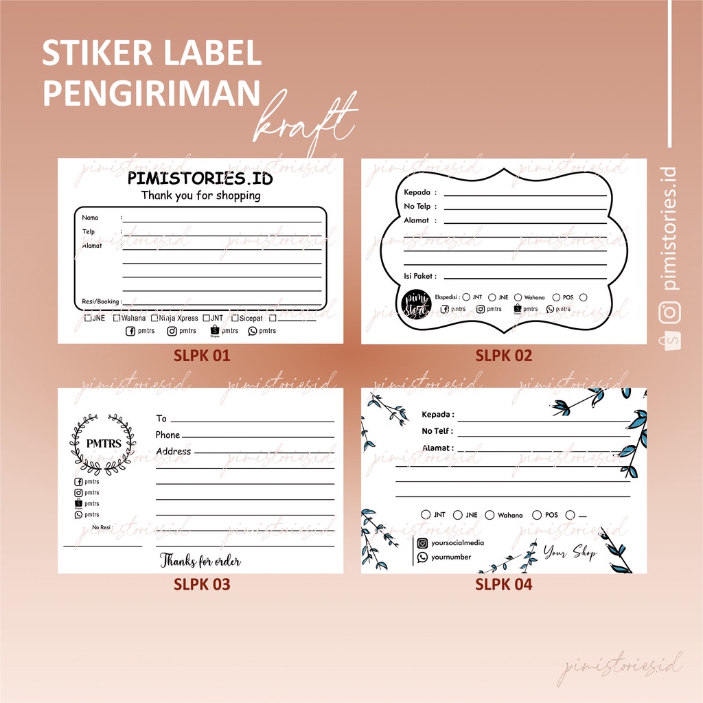 STIKER PENGIRIMAN ⚫ STIKER ALAMAT ⚫ STIKER PENGIRIMAN ONLINE SHOP ⚫ LABEL PENGIRIMAN ⚫ KRAFT