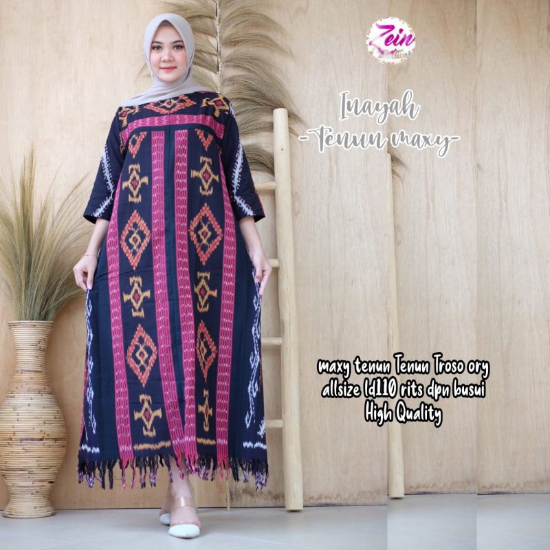 DRESS BATIK GAMIS BATIK INAYAH TENUN BY ZEIN 100000% REAL PICT NO TIPU