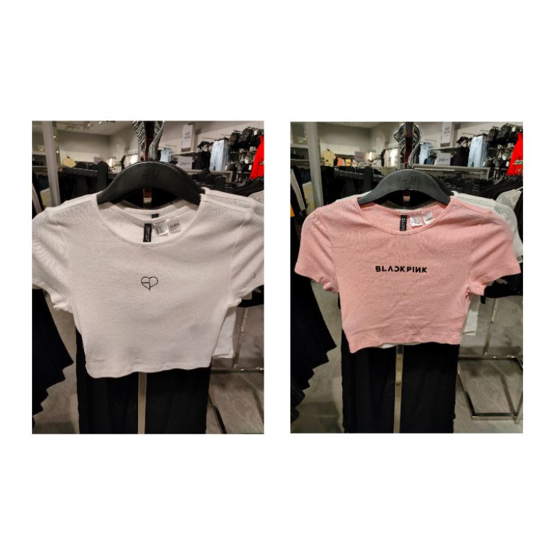 jastip kaos / t-shirt H&M x BlackPink crop top