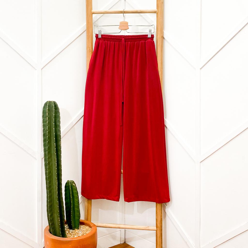 Dinda Pants Celana Kulot Wanita Panjang / Kulot Tali / Kulot Polos Premium Jersey Cullote Bawahan Wanita Terbaru Murah Kekinian-6