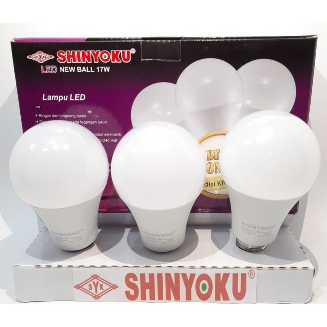 Lampu Led Shinyoku New Ball 17 Watt Garansi 1 Tahun / Lampu Shinyoku 17w / Lampu Bohlam 17 Watt