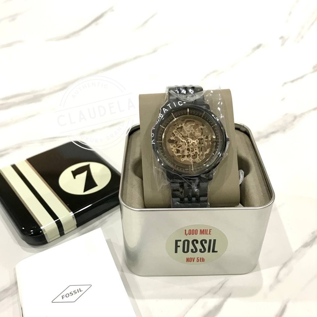 [Fossil Original] Chase Automatic Black Stainless Steel Men’s Watch (ME3163)