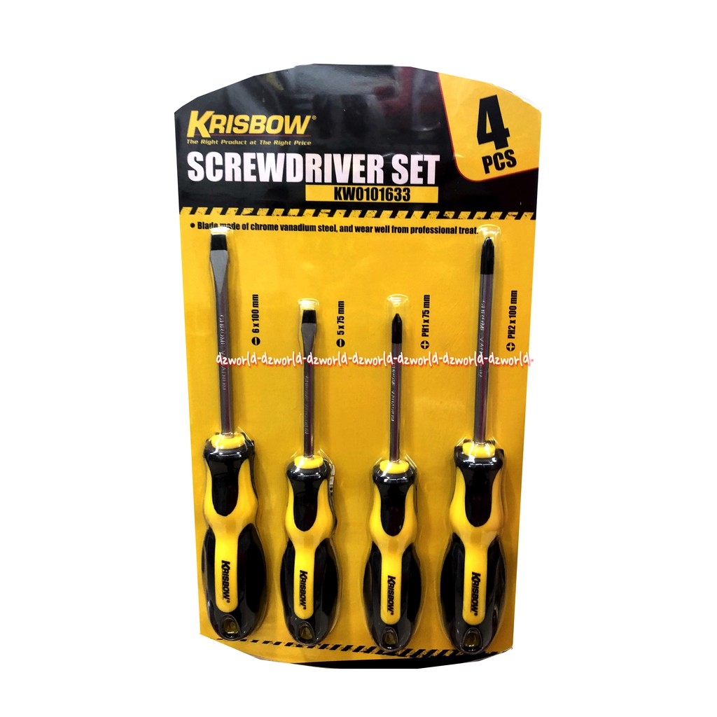 Krisbow Screwdriver Set 4 Pcs Peralatan Obeng 1set