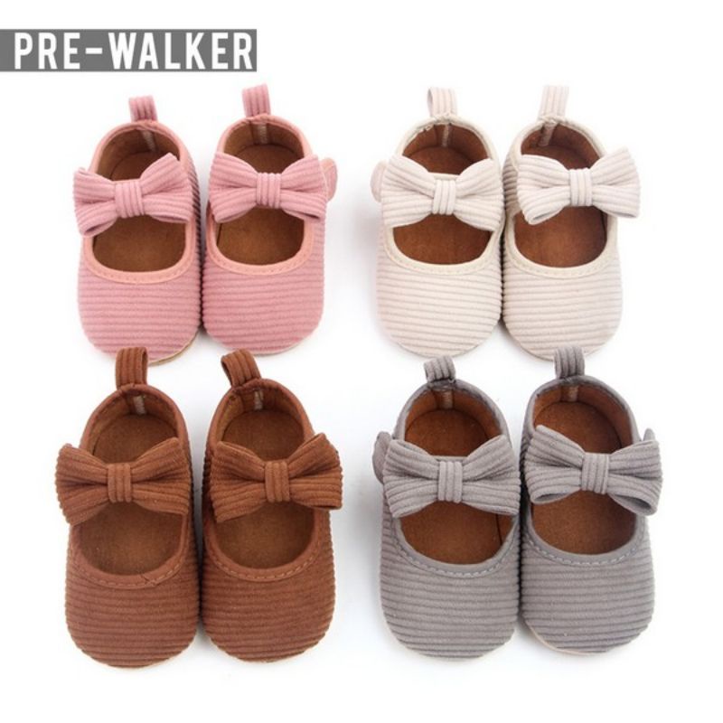 Sepatu Prewalker Bayi Perempuan - Sepatu Flat Bayi Pita Cantik S1219