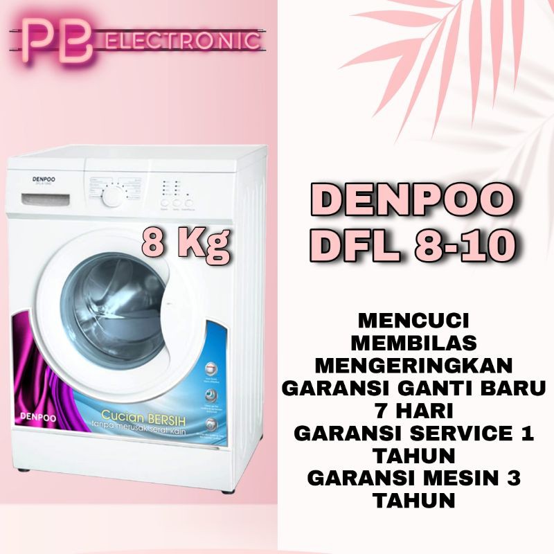 MESIN CUCI FRONT LOADING 8 KG DENPOO DFL 8-10G