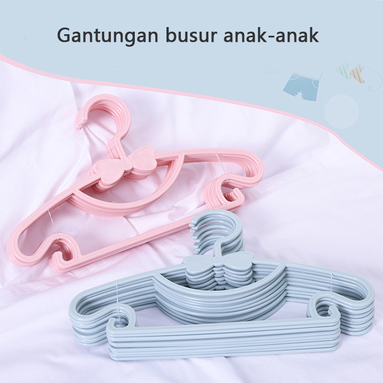 HIPPO LAND Gantungan Baju Anak Tebal 29.5cm PP Kid Clothes Hanger Multifungsi Warna Warni 290