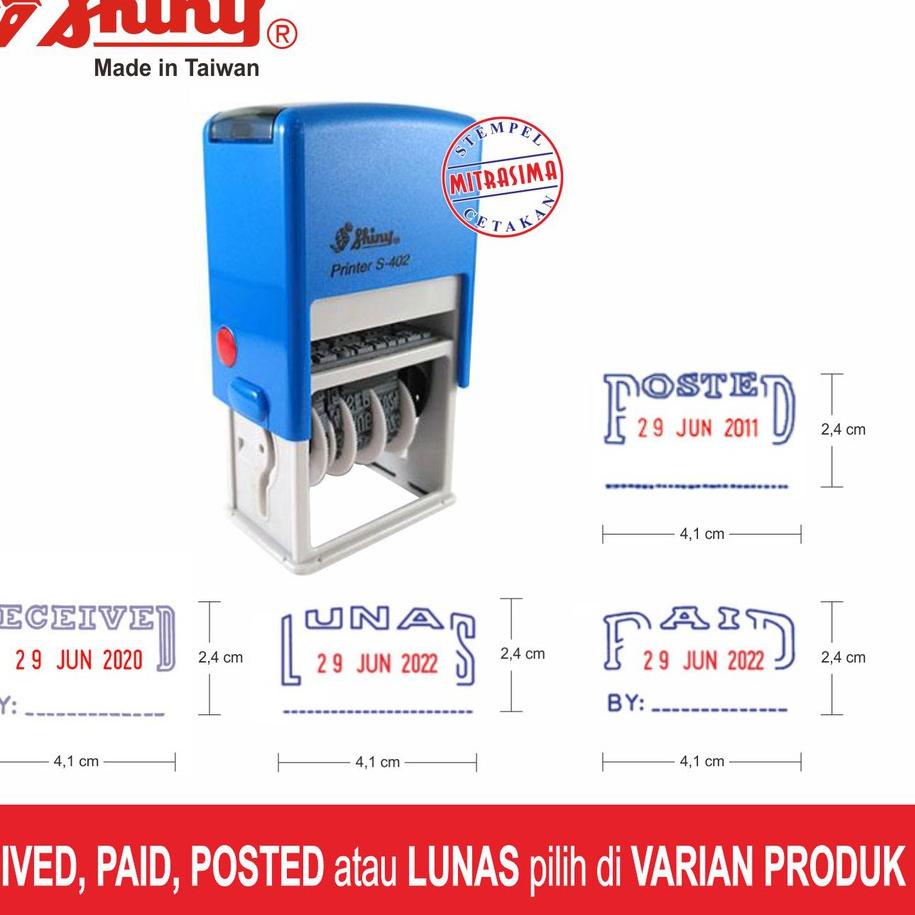 

*New* Stempel Received dengan tanggal shiny S-402 Self-Inking Terjamin