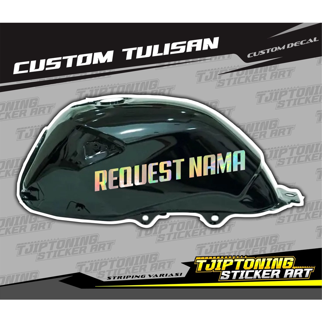 sticker tangki tiger hologram (wajib chat untuk custom nama) 1set isi 2 stiker