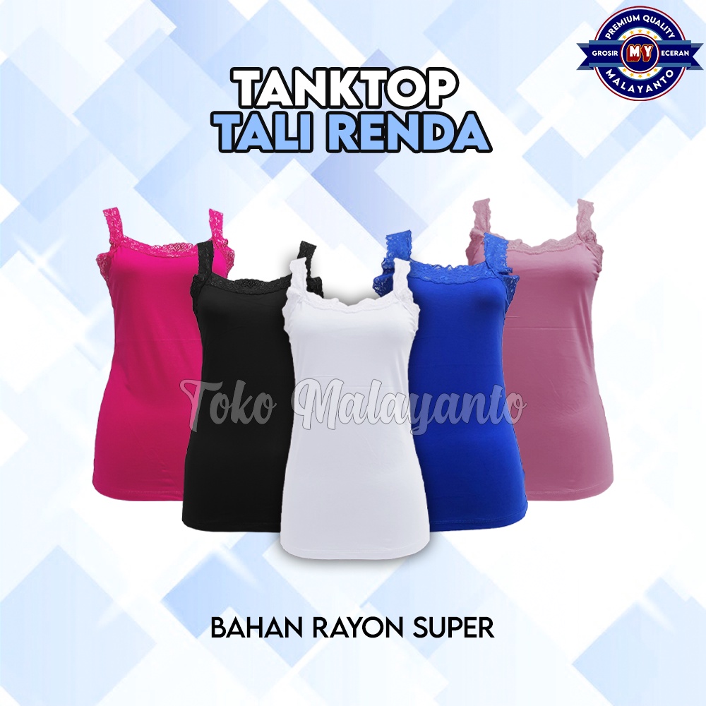 Tanktop Tali Renda Bahan Rayon Super Ukuran All Size dan Jumbo Ready stok!!-Bata