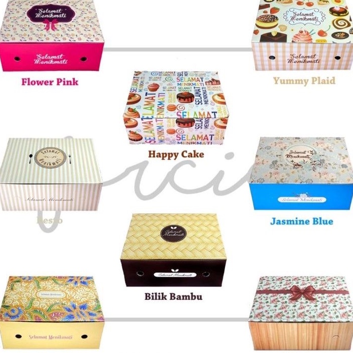 Snack Box Dus Kue Unik ukuran 18x18x8/20x20x8  cm per 5pcs