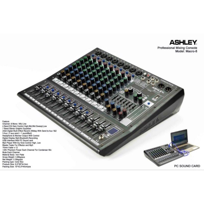 Mixer Ashley MACRO 8 CHANNEL ORIGINAL