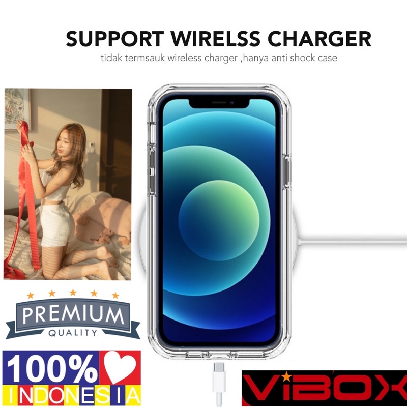 Promo Vibox case Anti Shock 7 Plus 8 Plus X XR XS Max 11 13 Pro Max 12 Mini 12 Pro Max Case Transparan Bening original