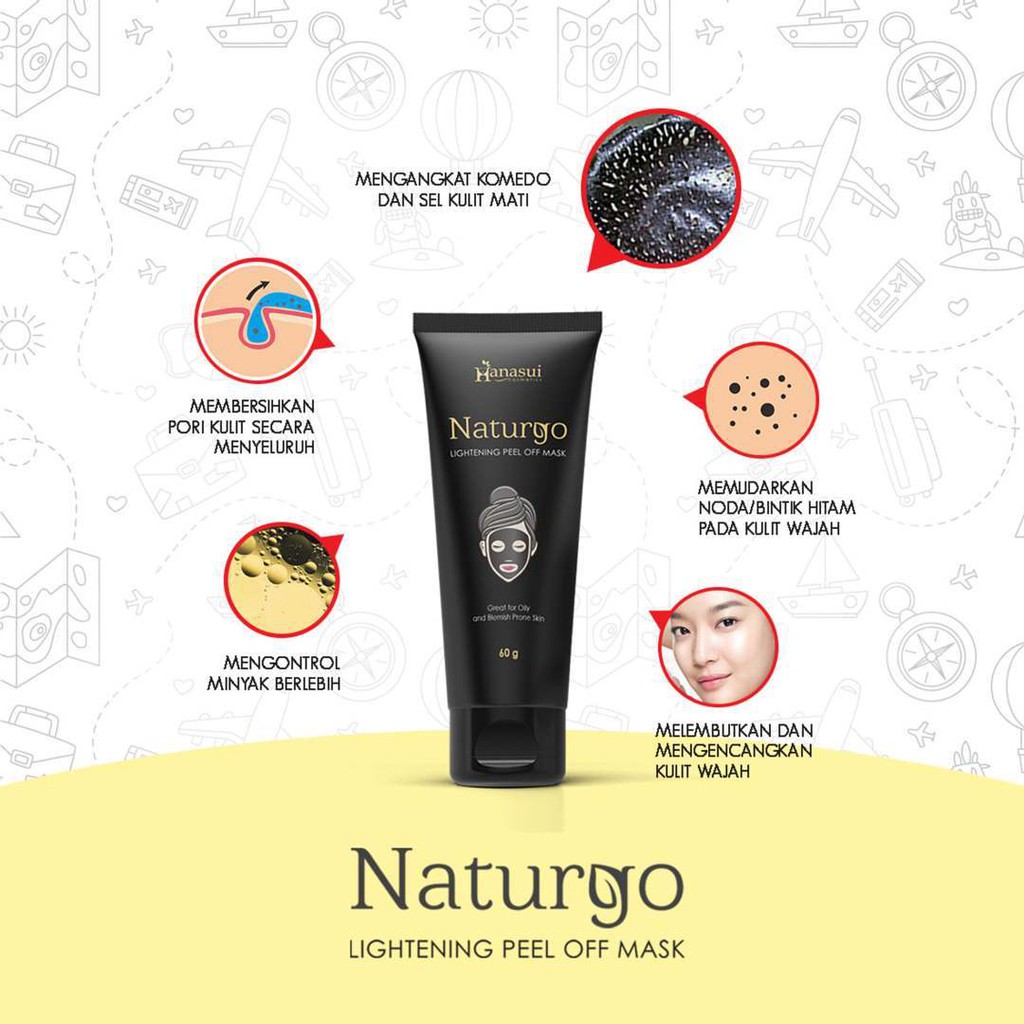 Masker Wajah HANASUI Naturgo TUBE BLACK MASK I Lightening Peel Off [beauty_store]