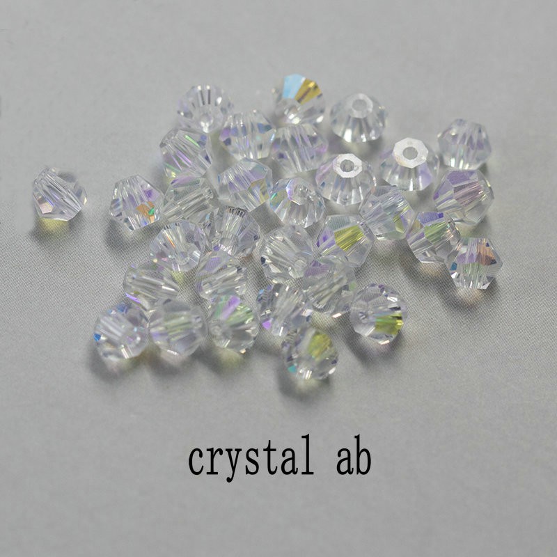 Bicone Beads Glass Beads  4mm 6mm shiny Kristal beads 5328 untuk gelang DIY Membuat Perhiasan