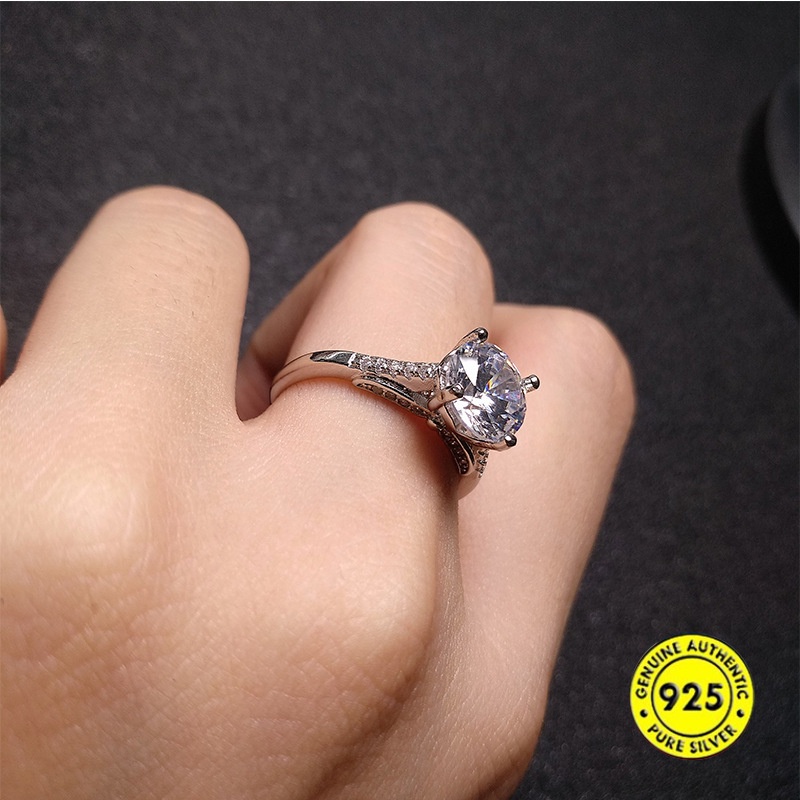 Cincin Moissanite Bahan S925 Silver