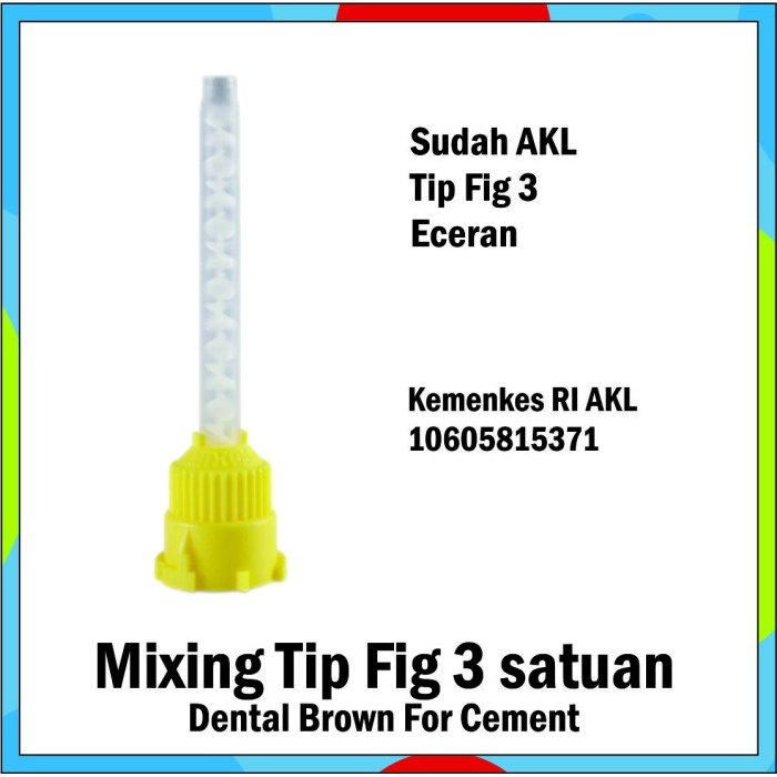 Mixing Tip Dental Yellow For Cement Sudah AKL Fig 3 Eceran