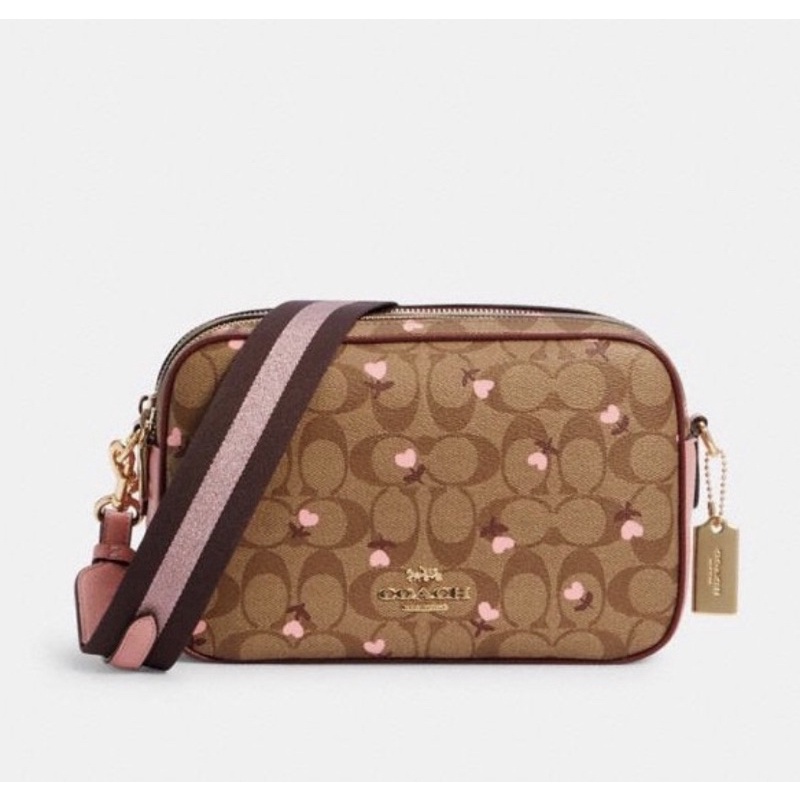 Coach Jes Crossbody In Signature Canvas With Heart Floral Print (C3239)