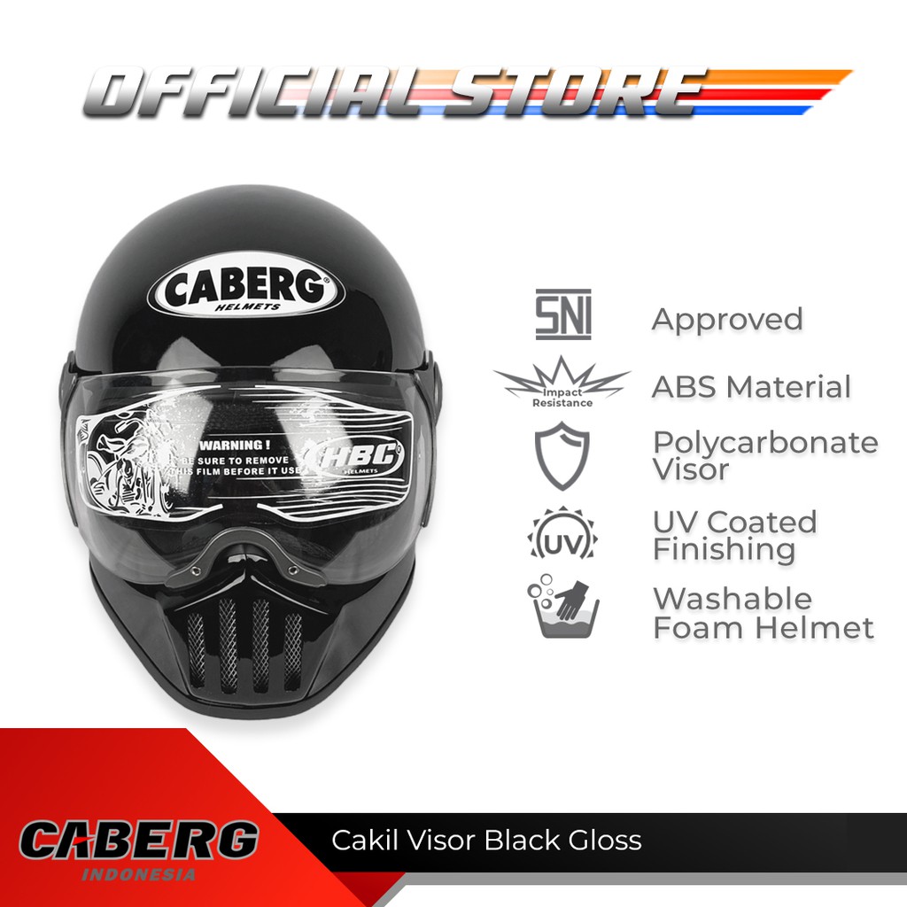 Caberg Helm Cakil Visor Black Gloss Full Face