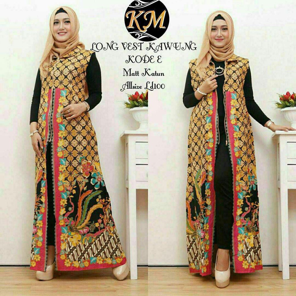 GROSIR BATIK LONG VEST KAWUNG