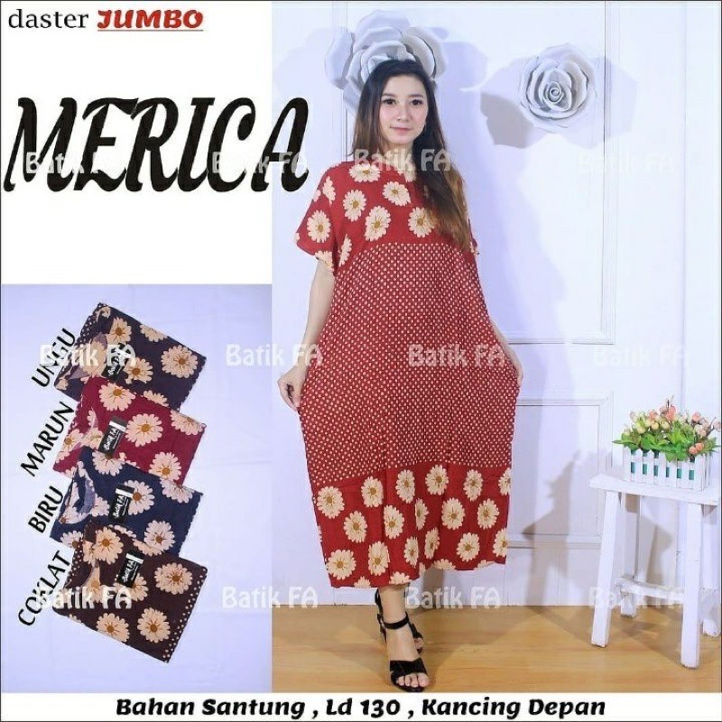 DASTER JUMBO MERICA-DASTER kANCING DEPAN-DASTER LENGAN PENDEK-DASTER MURAH