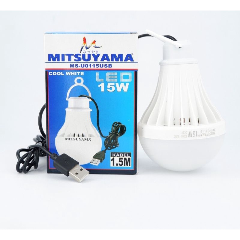 Lampu Bohlam USB 5 Watt / 10 Watt / 15 WATT LED Emergency Lamp Kabel 1.5