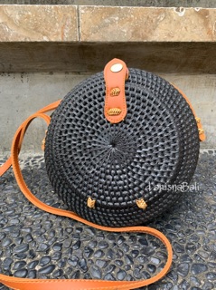  Tas  Rotan Bulat  Bentuk  Bola Kendi diamter 20cm Khas Bali 