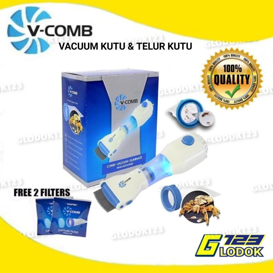 Sisir Kutu Rambut Elektrik V-Comb Vacum Penghilang Kutu