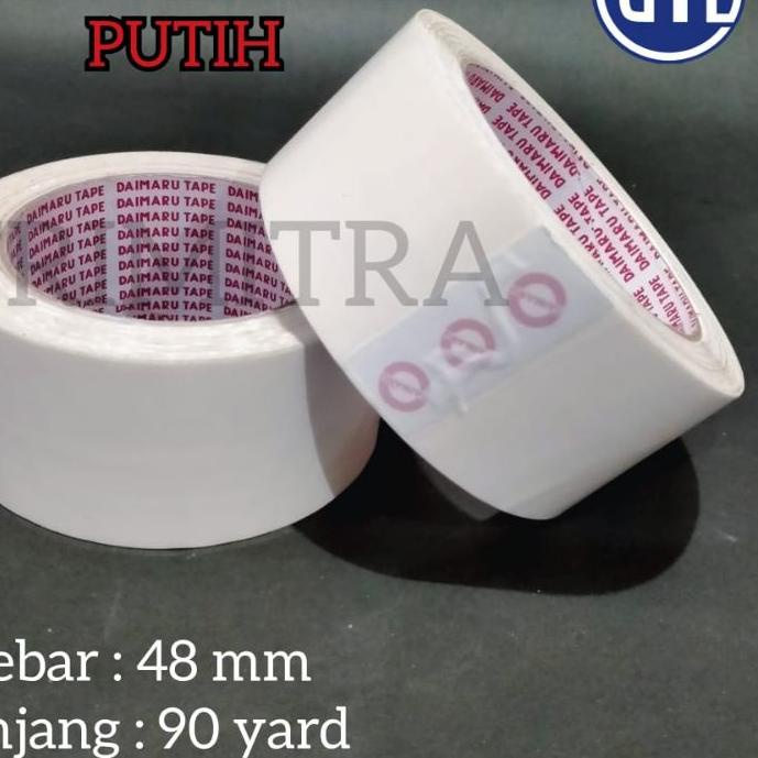 

Special ISOLASI / SELOTIP / LAKBAN DAIMARU PLASTIK WARNA PUTIH 2 OPP TAPE ✔