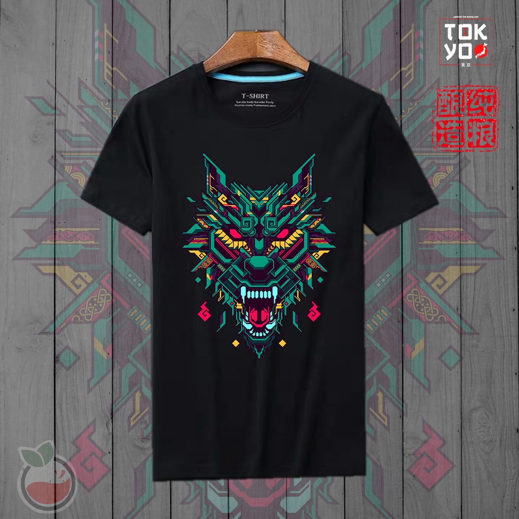 Lilipop Kaos Tshirt Wolf Pria Wanita Unisex Baju Distro Basic Lengan Pendek Cowok Kasual 3