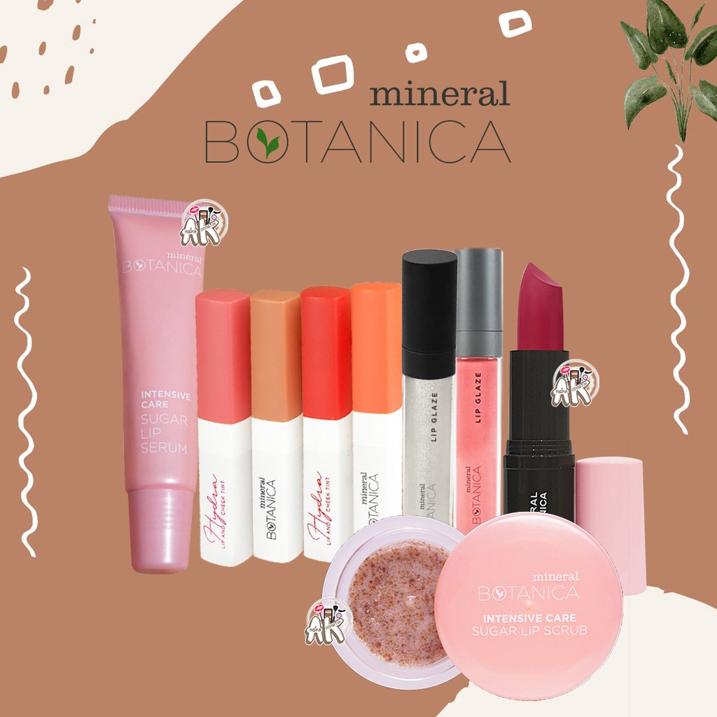 MINERAL BOTANICA Hydra Cheek Tint, Lip Glaze, Sugar Lip Serum, Lip Scrub, Lip Stick The Grail Vivid Matte