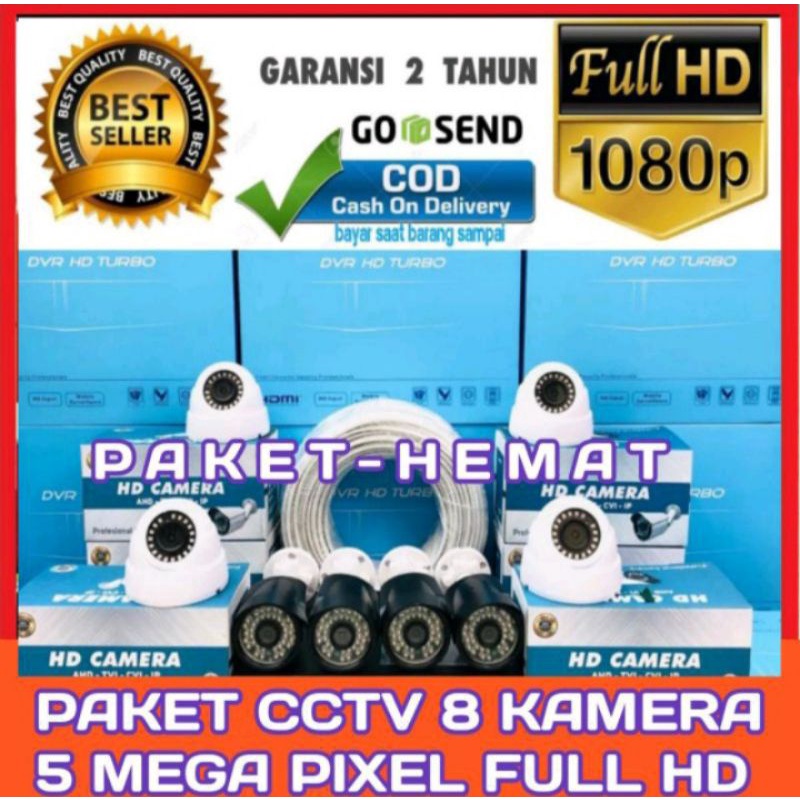 PAKET CCTV 8 CHANNEL 8 KAMERA KOMPLIT SIAP PASANG