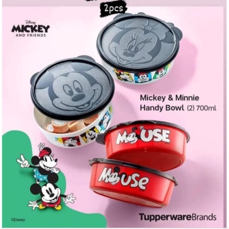 mickey minnie bowl tupperware (2) - mangkok tupperware