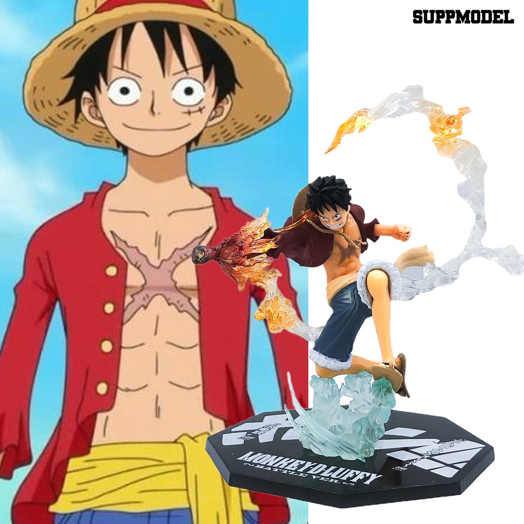 Action Figure Model Luffy One Piece Fire Fist Bahan PVC Untuk Hadiah Ulang Tahun