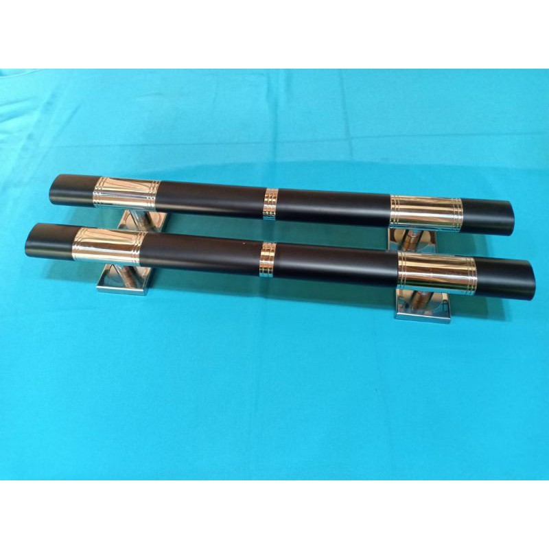 Handle Pintu Rumah Gagang Pintu Rumah Stainless Oval Lis Hitam 60 cm