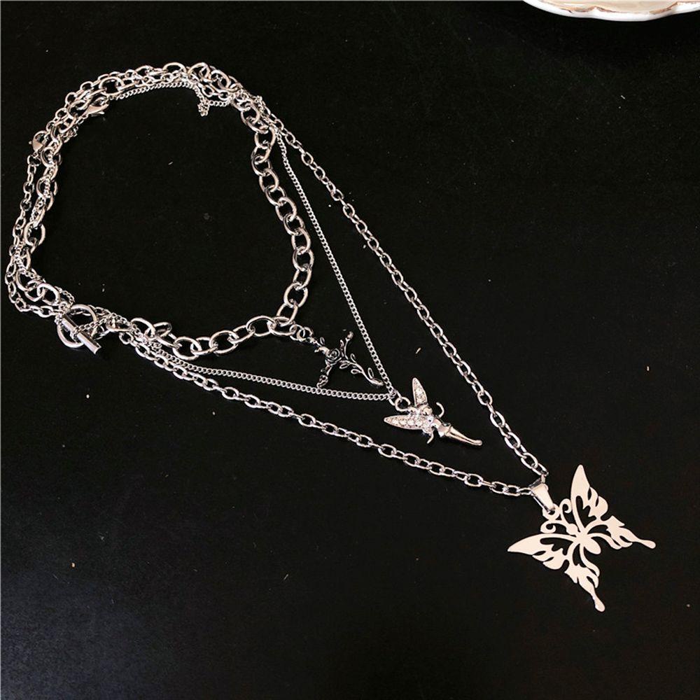 Top Kalung Hip Hop Retro Stylish Simplicity Angel Rose Butterfly