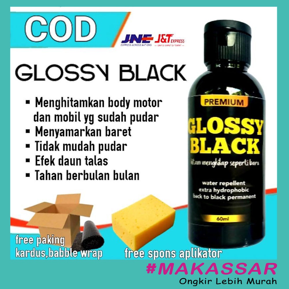 Glossy Black Premium 60ml Penghitam Motor/Mobil, Trim Restorer, Dasboard, Glossy Black Magic Premium Penghitam Body Motor/Mobil