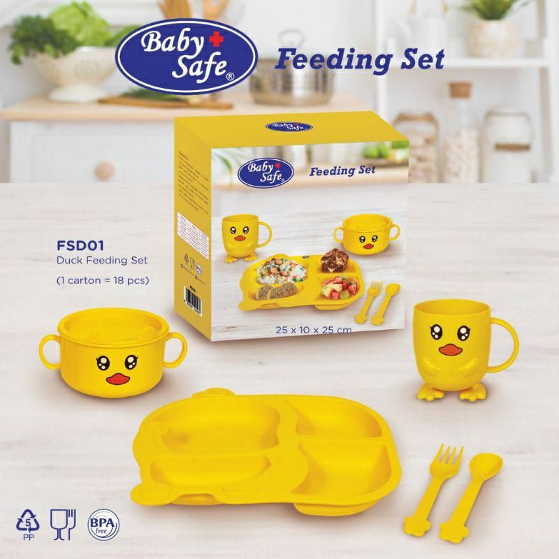 Baby safe feeding set duck