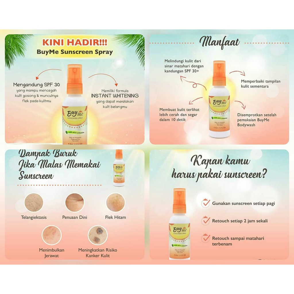 BUYME BUY ME SUNSCREEN SPRAY SUNBLOCK PEMUTIH KULIT ORIGINAL