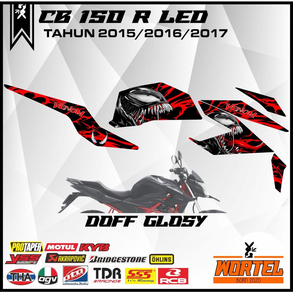 Striping Hologram CB150R- Stiker lis Decal Motor CB 150 R Streetfire 2015-2017 Venom