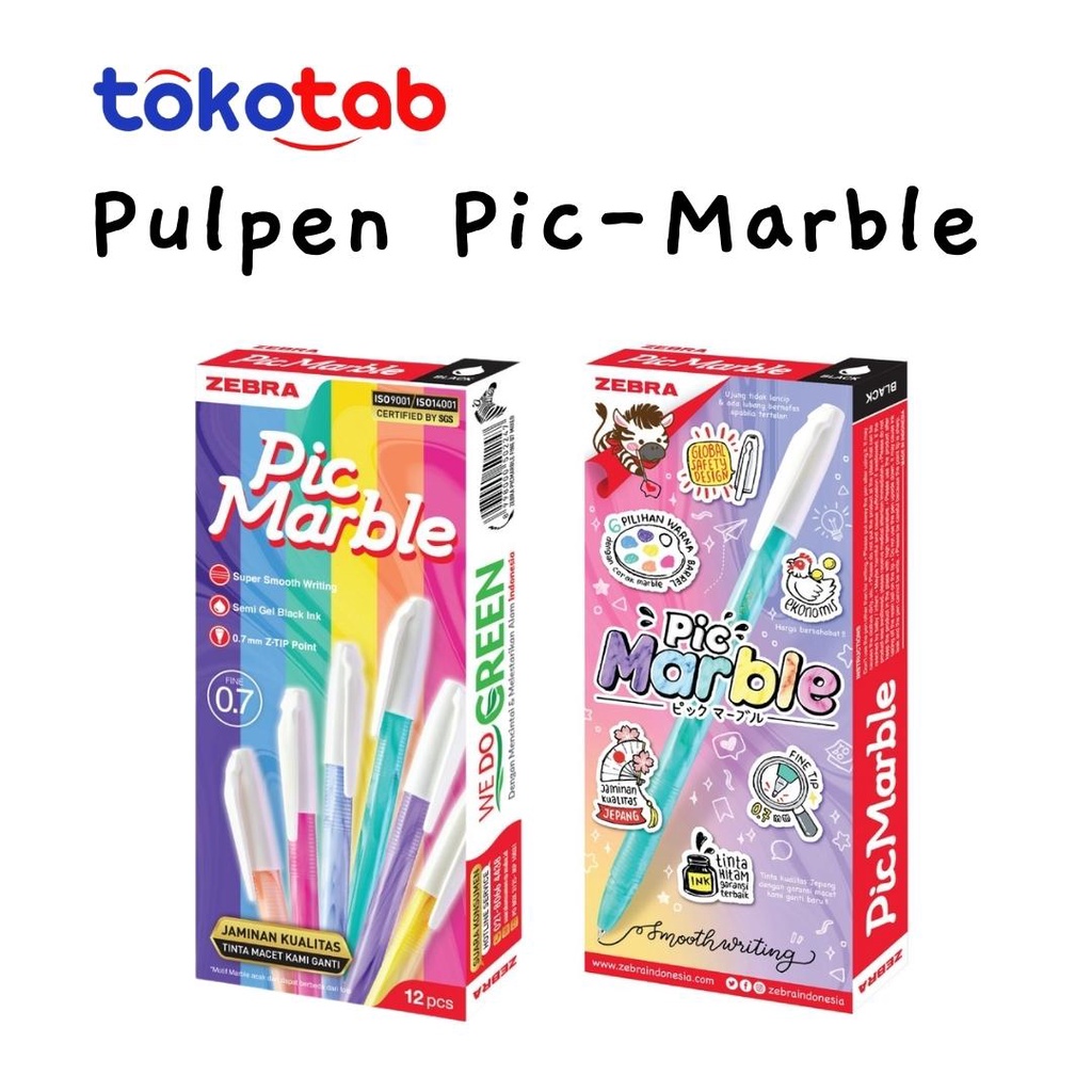 

Tokotab - [1 Pcs] Zebra Picmarble Semi Gel 0.7mm