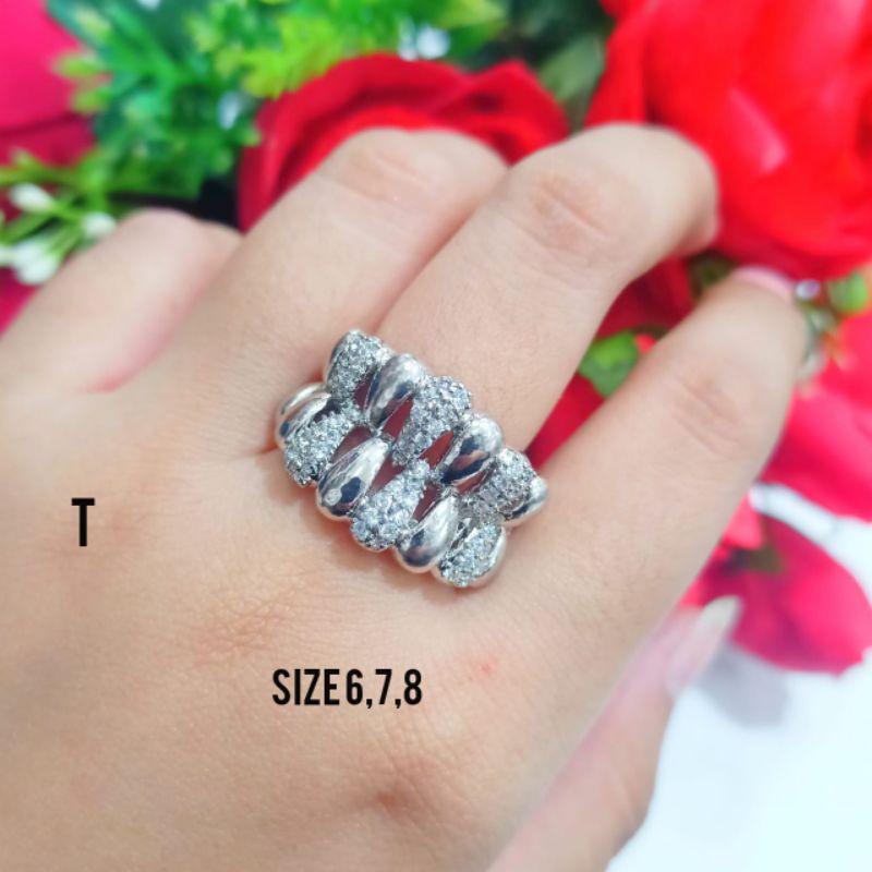 Cincin Dubai Dewasa Permata Full Mata Fashion Wanita Silver limited edition (COD)