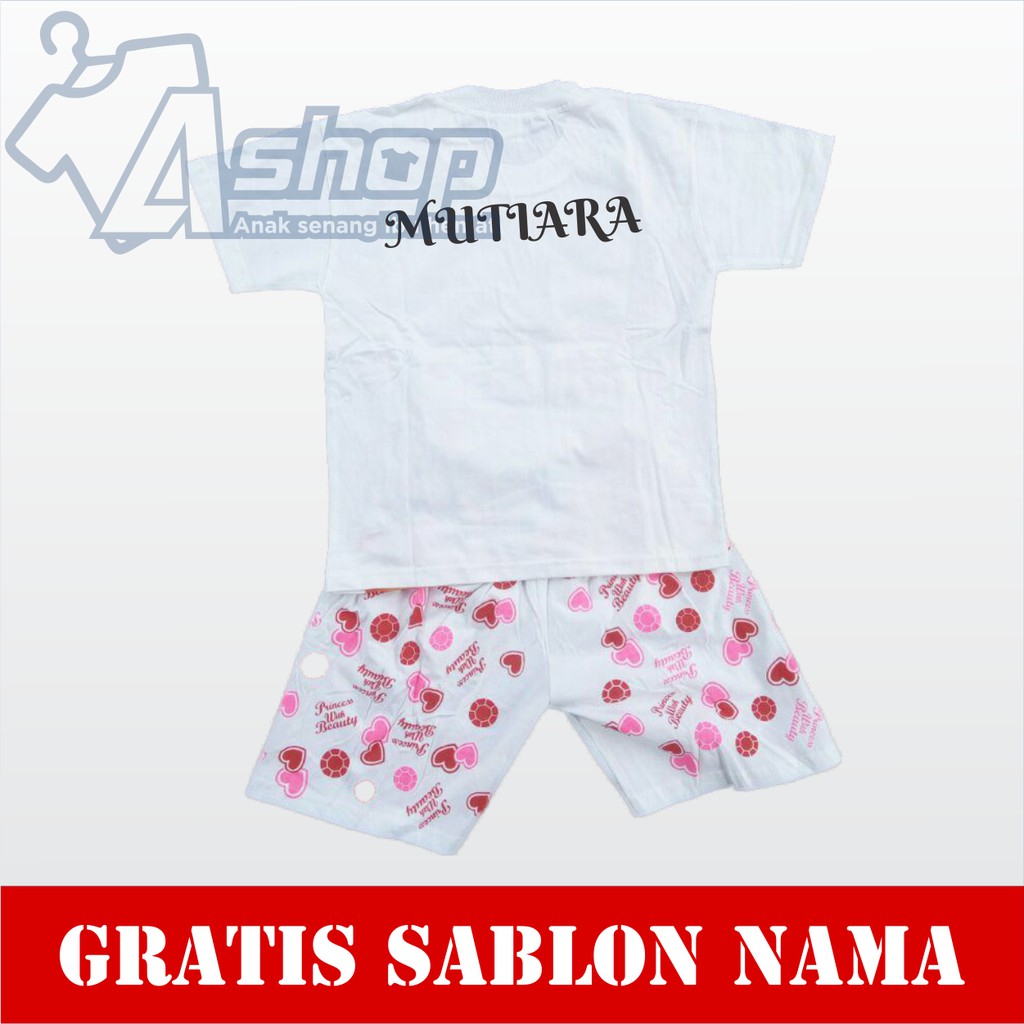 Baju Anak Setelan Princes Setelan Perempuan Murah Gratis Custom Nama