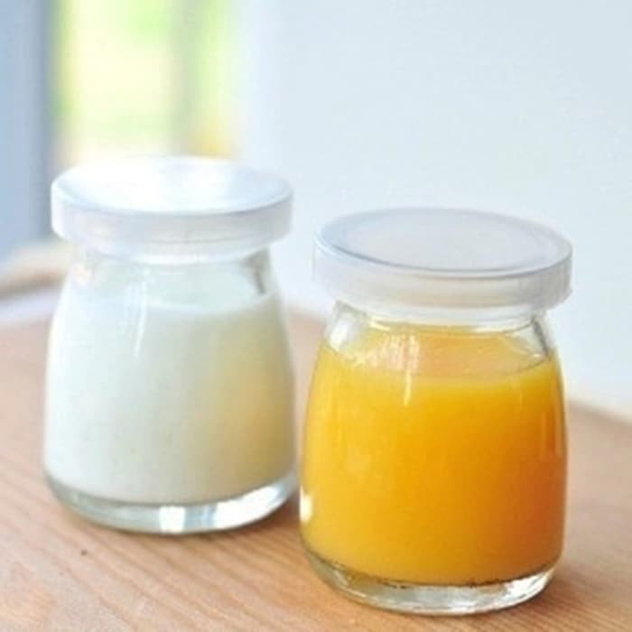 Botol Jar Toples Kaca (PENDEK) 100ML : Puding / Selai / Susu / Yoghurt