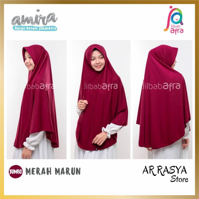 Jilbab Instan Bergo Antem Amira Jilbab Afra Warna Merah Maroon