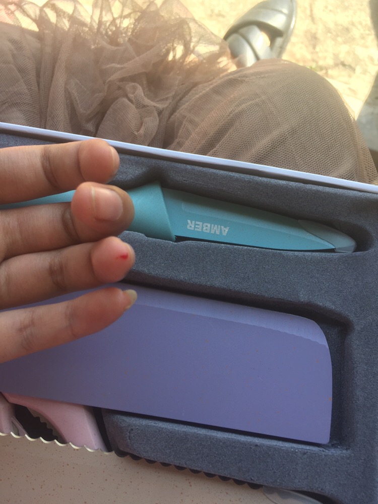 Amber Marble Rainbow 7in1 Pisau Set / Knife Set - Free Talenan