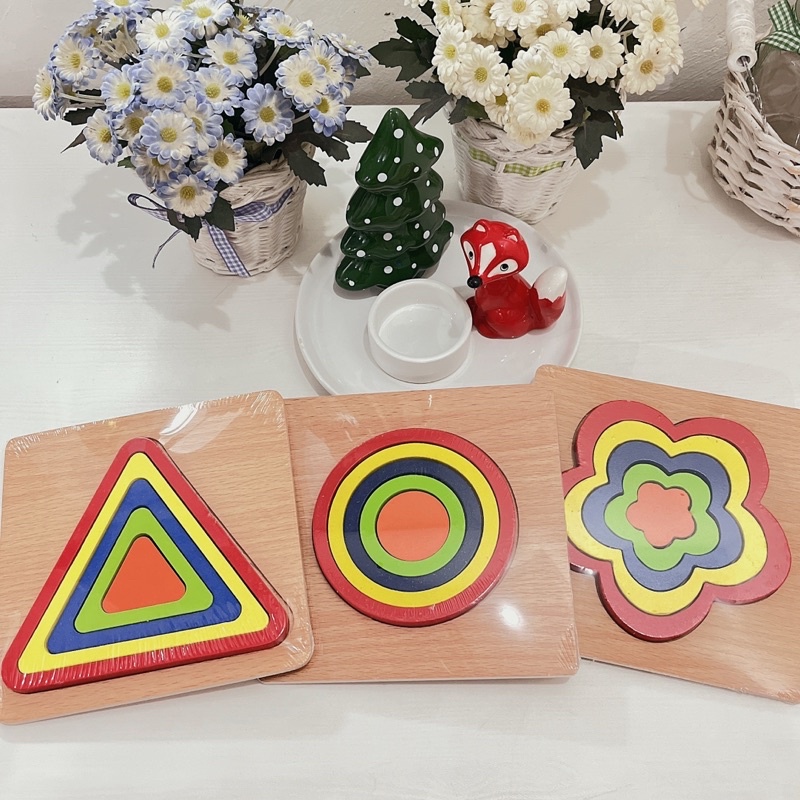 Mainan Puzzle Geometri Wooden,mengenal bentuk bahan kayu MURAH