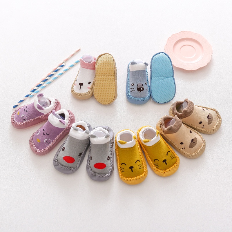 [1KG 35PCS] Babyland Kaos Kaki Anti Slip Bayi Motif Karakter Zoo Sepatu Baby Prewalker Anak Import